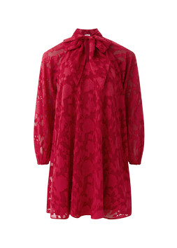 Matalan Tie Neck Jacquard Red Dress £26