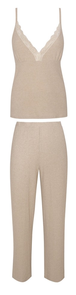 Matalan x LM Vicky Pattison Rib Cami Co Ord Oatmeal £28