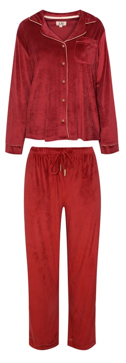 Matalan x LM Vicky Pattison Trad Fleece Pyjamas Burgundy £28