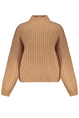 Camel Cocoon Turtle Neck Jumper