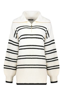 Half Zip Black Stripe Jumper