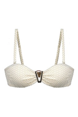 Gold Chevron Bandeau Bikini Top