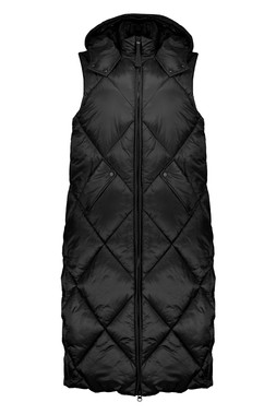Black Longline Shine Gilet