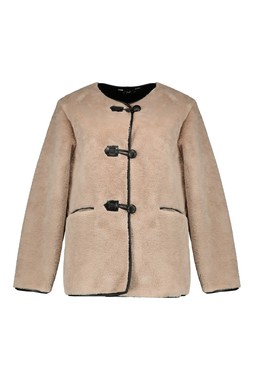 Cream Borg Duffle Coat