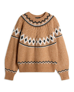 Camel Diamond Fairisle Jumper