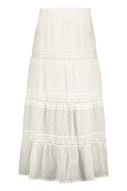 Cream Lace Dobby Maxi Skirt