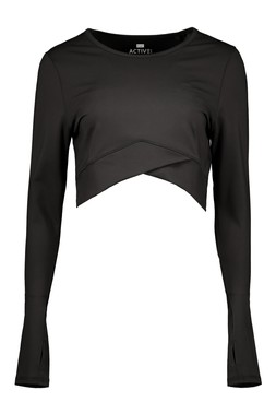 Black Supersoft Crossover Top