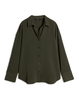Khaki Satin Button Through Shirt