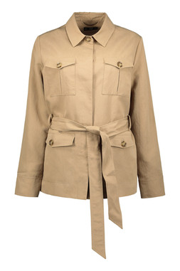 Beige Safari Twill Double Pocket Jacket