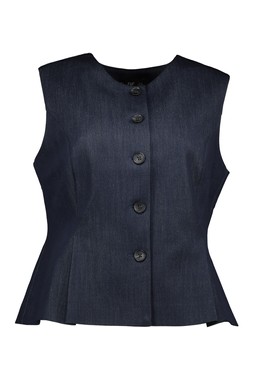 Blue Tailored Denim Co Ord Waistcoat