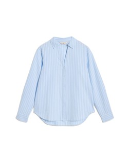Blue Slim Stripe Button Through Shirt