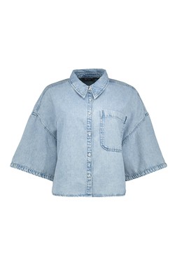 Blue Lightwash Drop Shoulder Shirt