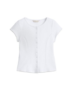 Cream Button Through Top