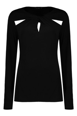 Black Cut Out Long Sleeved Top Essentials