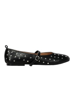 Black Studded Ballerina Shoe