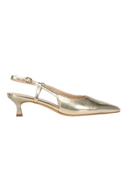 Gold Metallic Kitten Heel Sling Back