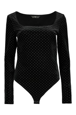 Black Velvet Studded Bodysuit