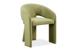 Dwell Maali Cutout Velvet Dining Chair in Olive, available at DFS