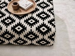 Calix pattern large square footstool