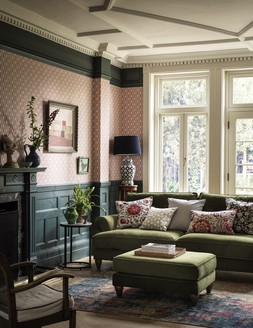Furniture Village - The Lounge Co Bronwyn 3 Seater Sofa, &pound;1595, The Lounge Co Bronwyn Footstool, &pound;395