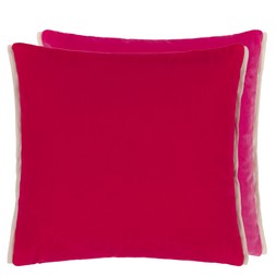 VARESE SCARLET & BRIGHT FUCHSIA VELVET CUSHION CCDG1471