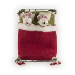 Felt Sleeping Mice in Bed £22.