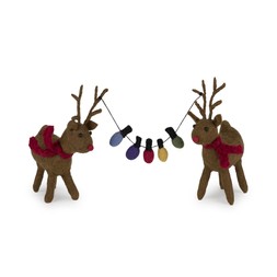 Felt Reindeer Pair with Fairy Lights £21