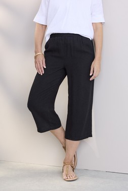 Viscose Linen Blend Cropped Trousers Black £33(AC16962)