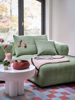 Flex Left Hand Facing Chaise, Power Motion Back, Large Back Cushion in Casual Chenille Seafoam, £999.