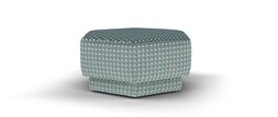 Regency Designer Footstool in Regency Geometric Designer Fabric Sky, £449.