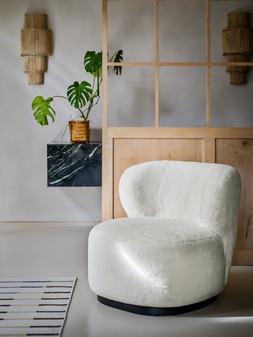 RURAL REDEFINED- Huski Accent Chair in Super Soft Faux Fur Ivory, £699.