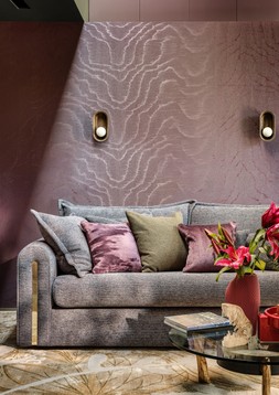 Savoy 3 Seater in Soft Boucle Midnight All Over with Gold Trim, £1599.