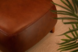 Bianca Brown Leather Footstool RRP €749 Now €449