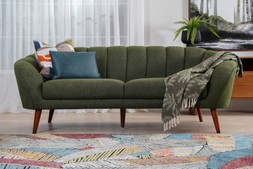 Megan Green Fabric 3 Seater Sofa - WAS 1299 NOW 799 euro