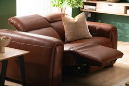 Muse Brown Leather 2 Seater Heated Seats Electric Recliner Sofa RRP €4649 NOW €2499