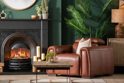 Muse Brown Leather Armchair Heated Seats Electric Recliner