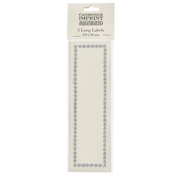 Five Long Self Adhesive Labels with Cornflower Border