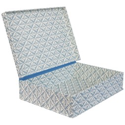 A4 Box File Oak Leaves Bright Blue