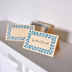 Pack of Twelve Bright Blue Place Cards