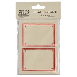 Packet of 10 Self-Adhesive Labels with Bright Pink Border