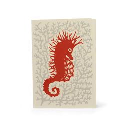 Pack of 10 Cards Seahorse Grey
