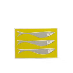 Pack of 10 Cards Fish Grey and Yellow