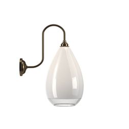White and Clear Wellington bathroom Swan Neck wall light