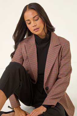 Roman Petite Multi Houndstooth Blazer