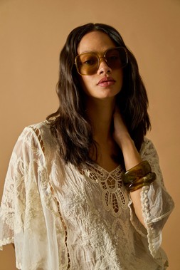 Roman Dusk Butterfly Lace Blouse
