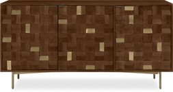 Dax Sideboard, Dark Mango Wood & Brass