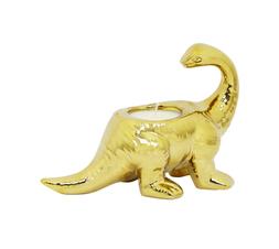 Gold Dinosaur Tea Light Holder w/Candle