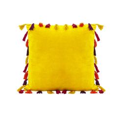 Mustard Yellow Cushion W/Coloured Tassels