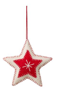 White & Red Star Bauble