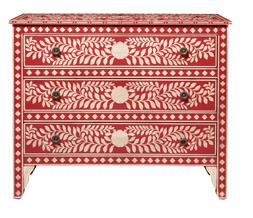 Red and White Chest of Drawers